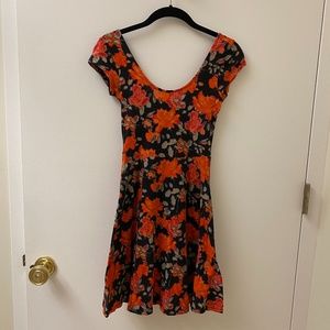 Kimchi Blue Red / Black Floral Circle Dress